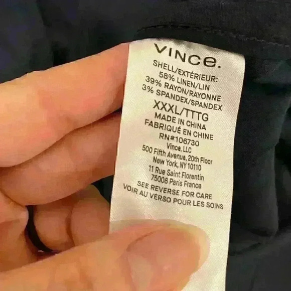 NWT Vince Women's Belted Linen Jacket Sz 3XL in navy - Picture 4 of 6
